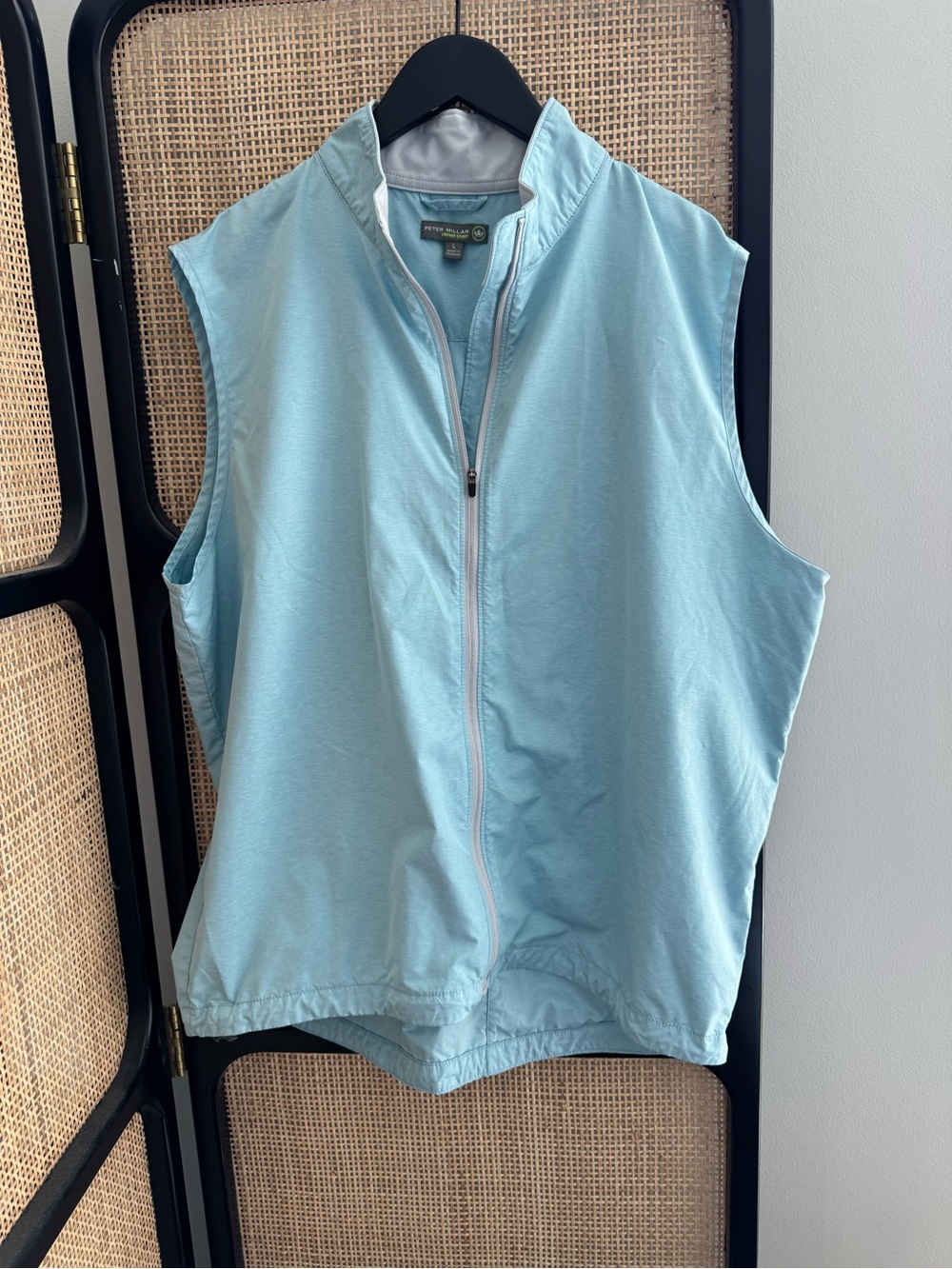 Peter Millar Light Aqua Zip-Front Athletic Vest